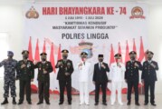 Polres Lingga Mengikuti Upacara Serentak Peringati Hari Bhayangkara ke-74 Secara Virtual