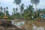 Cegah Banjir, Camat Singkep Selatan Bersama PT. BLM Lakukan Pelebaran Sungai Beludok