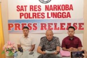 Sat Resnarkoba Polres Lingga Gelar Pers Rilis Kasus Penyalahgunaan Narkotika Jenis Sabu