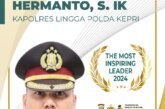 The Most Inspiring Leader 2024: Kapolres Lingga Raih Penghargaan Internasional Maharaja Kutai Mulawarman Sebagai Pemimpin Inspiratif 2024