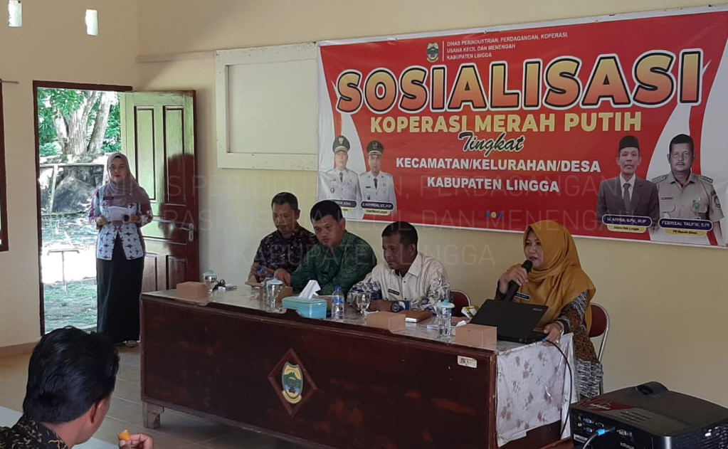 Perkuat Ekonomi Daerah, Disperindagkop Lingga Lakukan Sosialisasi Koperasi Merah Putih secara Bertahap