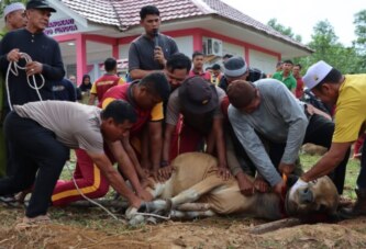 Keteladanan AKBP Pahala Martua Nababan di Hari Raya Idul Adha: Kepedulian Sosial Polres Lingga dalam Aksi Nyata