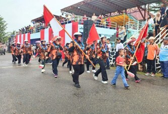 Pemuda Pancasila Lingga Teguhkan Semangat Nasionalisme di Pawai Pembangunan HUT RI ke-80