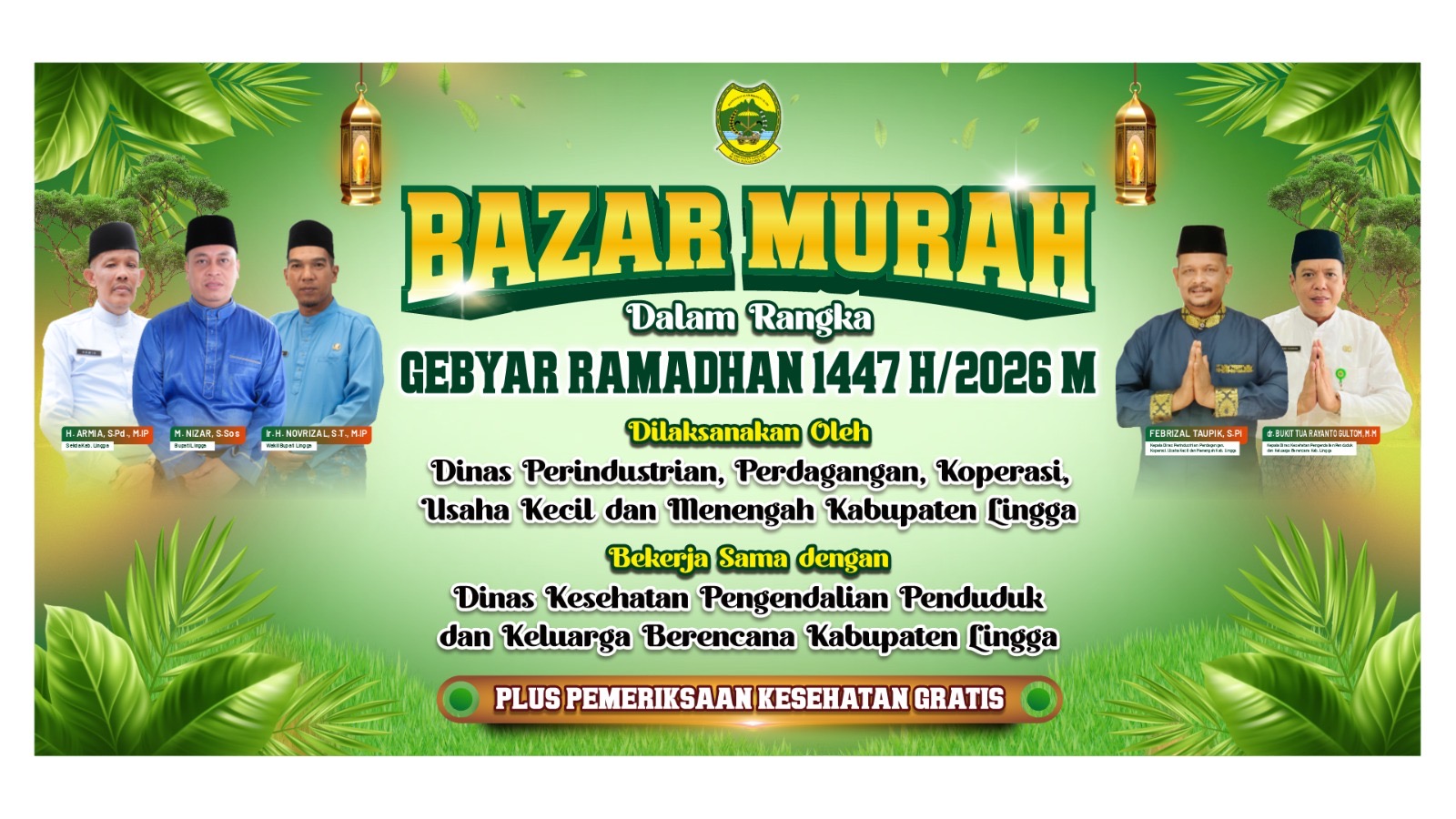 Pemkab Lingga Gelar Bazar Murah Gebyar Ramadan 1447 H di Dabo Singkep, Hadirkan Sembako Terjangkau dan Layanan Kesehatan Gratis | F. Redaksi