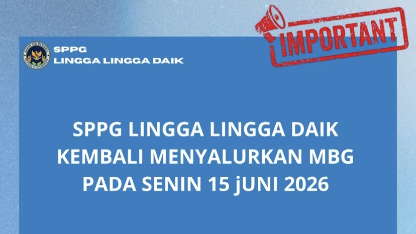 SPPG Lingga Lingga Daik Kembali Salurkan Program MBG Mulai 15 Juni 2026 | F. Redaksi