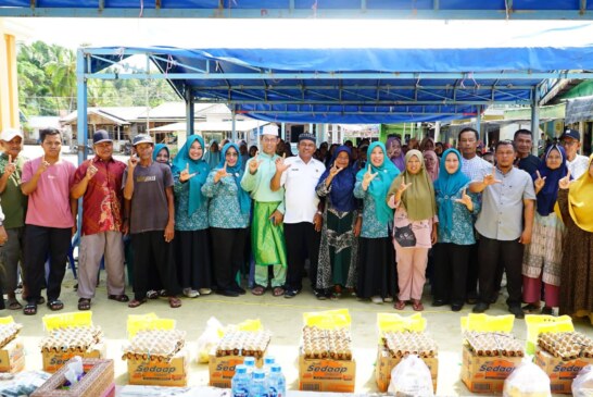 TP PKK Kabupaten Lingga Salurkan 81 Paket Sembako untuk Korban Puting Beliung di Tanjung Kelit